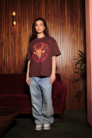 Bonkers Corner Hail Santa oversized T-shirt in XS, featuring festive Santa graphic and comfortable fit for casual wear.
