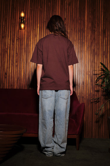 Bonkers Corner Hail Santa oversized T-shirt featuring a festive Santa graphic in bright red and white, relaxed fit style.