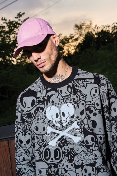 Bonkers Corner Heart Away sweatshirt in light gray with a graphic design on the front, casual and comfortable for everyday wear.