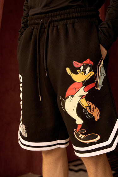 Bonkers Corner Hit Man Tune Shorts in XS, featuring colorful graphic print and comfortable fit for casual wear.