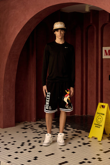 Bonkers Corner Hit Man Tune Shorts in XS with graphic design, casual fit, and comfortable fabric for everyday wear.