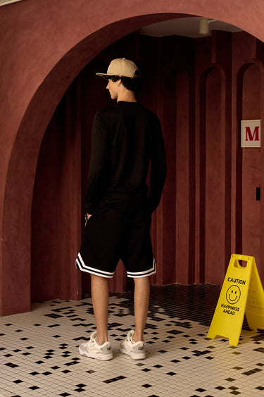 Bonkers Corner Hit Man Tune Shorts in XS, featuring a colorful graphic design and casual fit for comfortable streetwear style.