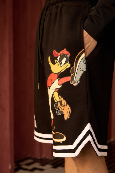 Bonkers Corner Hit Man Tune Shorts in XS with bold graphic design, casual fit, and athletic style for comfortable everyday wear.