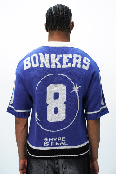 Bonkers Corner Hype Is Real Knit Polo T-shirt in XS, featuring a casual fit and stylish design.