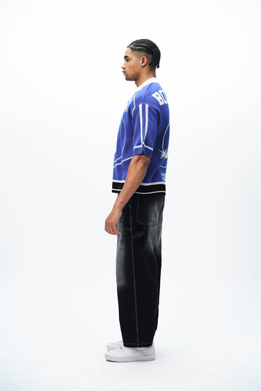 Bonkers Corner Hype Is Real Knit Polo T-shirt in XS, featuring a stylish design and comfortable fit.
