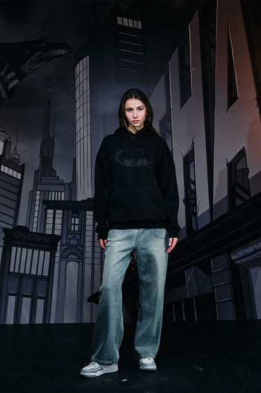 Bonkers Corner I Am Vengeance hoodie in XS, featuring a black fabric with bold white graphic text and logo design.