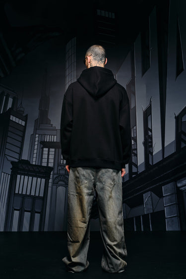 Bonkers Corner I Am Vengeance hoodie in XS, featuring a black design and comfortable fabric, displayed on a plain background.