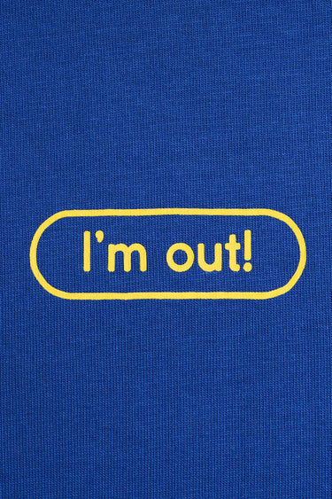 Bonkers Corner I'm Out oversized T-shirt in XS, featuring a relaxed fit and bold graphic design on soft cotton fabric.