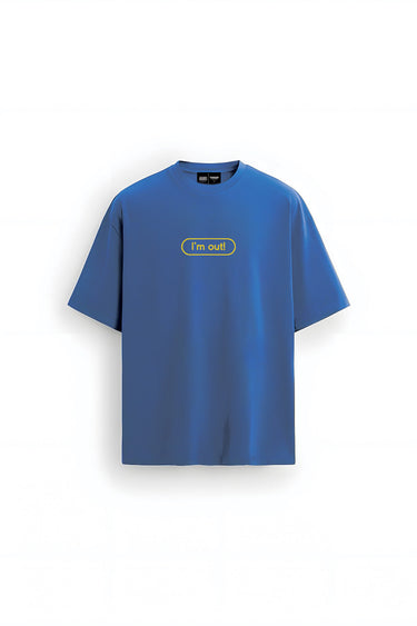 Bonkers Corner I'm Out oversized T-shirt in white, featuring a relaxed fit and bold graphic text on the front.