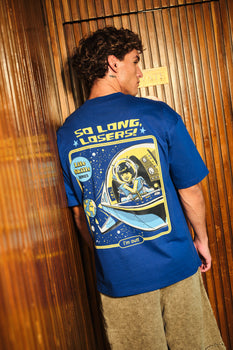 Bonkers Corner I'm Out oversized T-shirt in white, relaxed fit with bold text design on front.