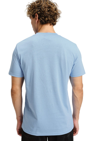 Bonkers Corner Iceberg Blue Supima cotton regular fit T-shirt displayed on a model, showcasing casual style and comfortable fit.