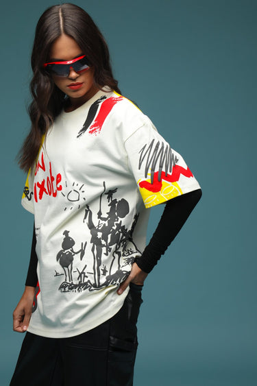 Light blue oversized T-shirt by Bonkers Corner featuring bold "Imagination Is Real" text in a casual, relaxed fit style.