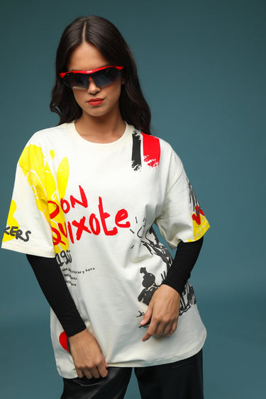 Bonkers Corner oversized T-shirt featuring the "Imagination Is Real" graphic design in a relaxed fit, casual unisex style.