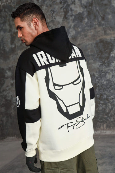Bonkers Corner Iron Man oversized heavyweight fleece hoodie with a bold Iron Man graphic on the front.
