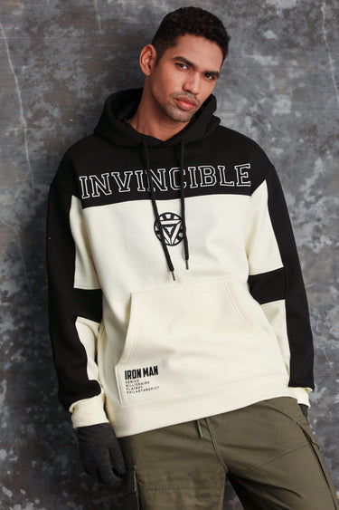 Bonkers Corner Iron Man oversized heavyweight fleece hoodie featuring a bold Iron Man graphic on the front.