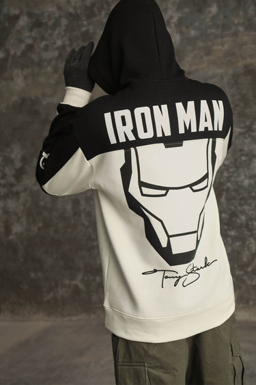 Bonkers Corner Iron Man oversized heavyweight fleece hoodie featuring a bold Iron Man graphic on the front.
