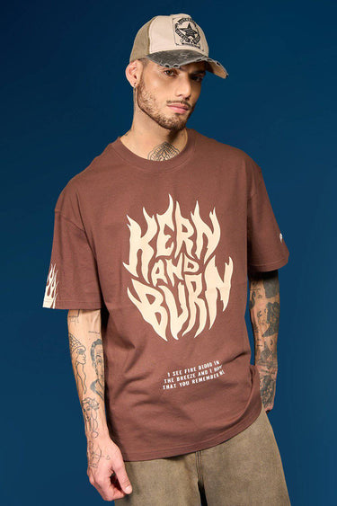 Bonkers Corner oversized Kern and Burn T-shirt in XS, featuring bold graphic design and relaxed fit for casual style.