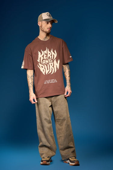 Bonkers Corner oversized Kern and Burn T-shirt in XS with bold graphic print, relaxed fit, soft cotton fabric.