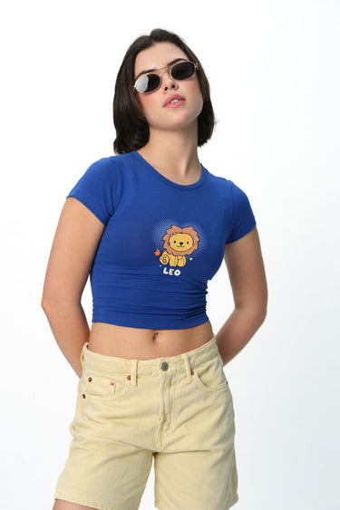 Bonkers Corner Leo Legacy long length baby tee in XS, featuring a comfortable fit and stylish design with the brand logo.