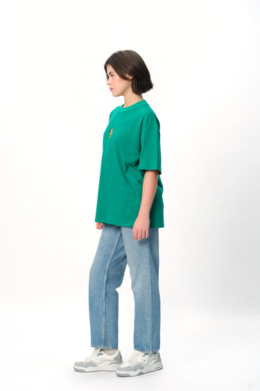 Light gray oversized T-shirt from Bonkers Corner with "Love Hurts" graphic print, casual fit, and soft fabric.