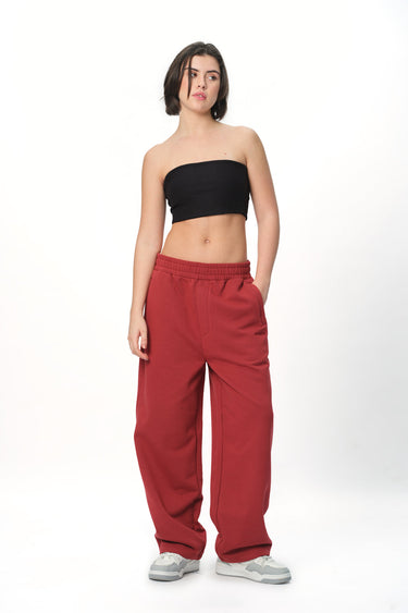 Maroon Bonkers Corner everyday joggers with elastic waistband and cuffs, made from soft comfortable fabric.
