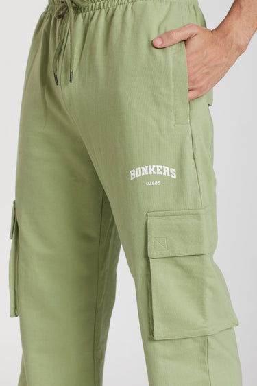 Bonkers Corner Matcha Utility Straight Fit Pant in XS, featuring a sleek design and utility pockets for casual wear.
