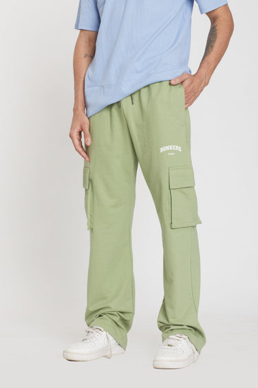 Bonkers Corner Matcha Utility Straight Fit Pant shown in a natural stance, featuring a relaxed fit and utility-style design.