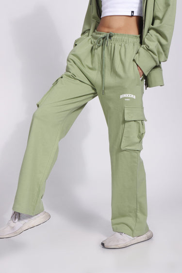 Bonkers Corner Matcha Utility Straight Fit Pant in XS, featuring a slim tailored design with functional pockets and modern style.