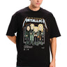 Bonkers Corner Metallica Black Golden Chaos oversized T-shirt featuring band logo and bold black and gold design on soft fabric.