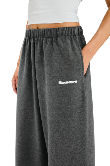 Bonkers Corner Midnight Miles loose fit joggers in dark fabric, featuring an elastic waistband and relaxed style.