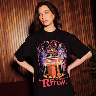 Bonkers Corner oversized Morning Ritual T-shirt in XS, soft fabric with a relaxed fit, featuring a minimalist morning-themed graphic.