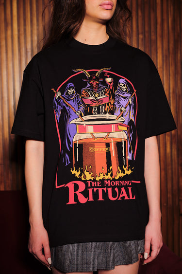 Bonkers Corner Morning Ritual oversized T-shirt in light fabric, featuring a relaxed fit and casual style for comfortable everyday wear.