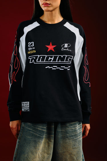 Bonkers Corner Nitro Crew Sweatshirt in XS with graphic design, casual fit, soft fabric, and ribbed cuffs.
