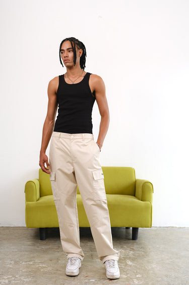 Off White Cargo With Utility Pockets - BonkersCorner