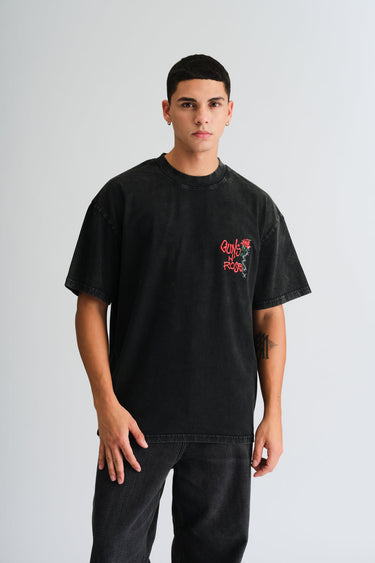 Bonkers Corner official Guns N' Roses faded oversized T-shirt, featuring band logo and vintage-style design for casual wear.