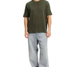 Olive Relaxed Fit Knit T-shirt - BonkersCorner