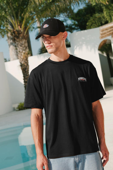 Bonkers Corner ONYX Classic oversized T-shirt made of 100% Supima cotton, shown in a relaxed fit with a simple design.