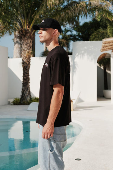 Bonkers Corner ONYX Classic oversized T-shirt made from 100% Supima cotton, shown in a relaxed fit with a plain design.