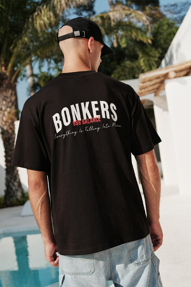 Bonkers Corner ONYX Classic oversized T-shirt made of 100% Supima cotton, shown in a relaxed fit with a smooth fabric texture.