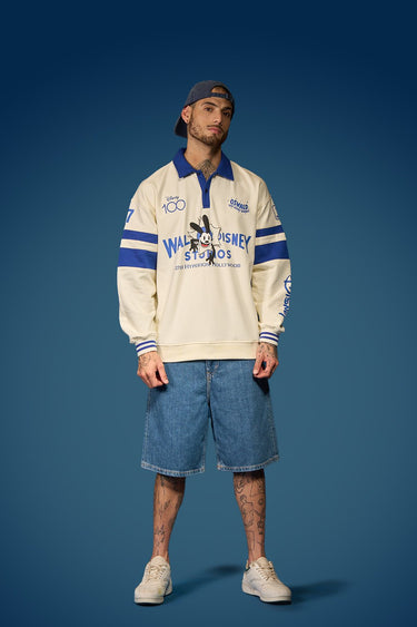 Bonkers Corner Oswald oversized collared sweatshirt in XS, featuring a relaxed fit and soft fabric, shown on a model.