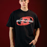 Black oversized T-shirt by Bonkers Corner with a relaxed fit and bold graphic design, perfect for casual streetwear.