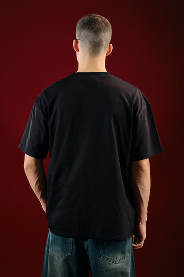 Black oversized T-shirt from Bonkers Corner featuring a relaxed fit and casual style.