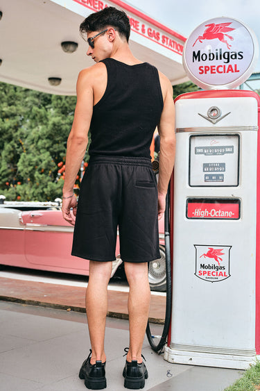 Bonkers Corner Pushin B Lounge Shorts in XS, casual fit with soft fabric, shown on a model with a relaxed style.