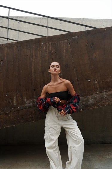 Red-Blue Checkered Oversized Shirt - BonkersCorner