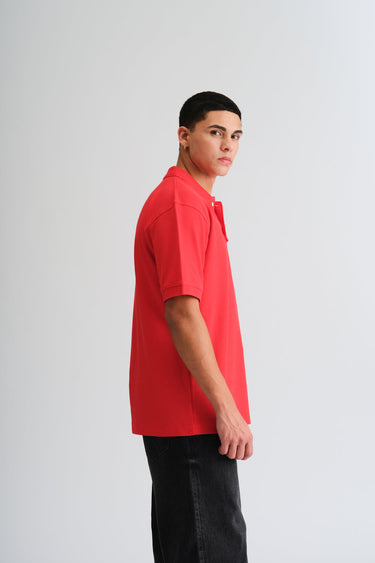 Red Signature Jacquard Collar Premium Polo - BonkersCorner
