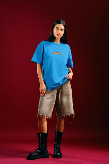 Bonkers Corner Ride In Style oversized T-shirt in white, featuring bold graphic design and relaxed fit for casual wear.