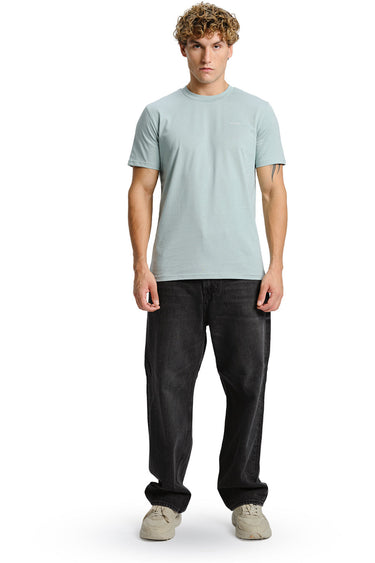 Sage green Supima cotton T-shirt by Bonkers Corner, regular fit, soft fabric, displayed on a hanger.