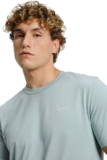 Sage green Supima cotton regular fit T-shirt by Bonkers Corner, displayed flat with short sleeves and crew neckline.