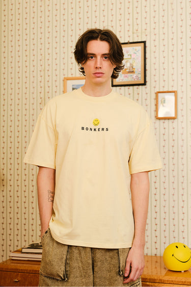Bonkers Corner oversized Seeking The Positive T-shirt in XS, featuring a relaxed fit and positive slogan design.