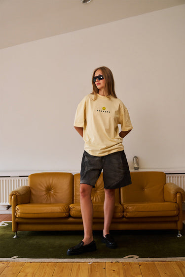 Bonkers Corner Seeking The Positive oversized T-shirt in XS, featuring a relaxed fit and positive-themed graphic on soft fabric.